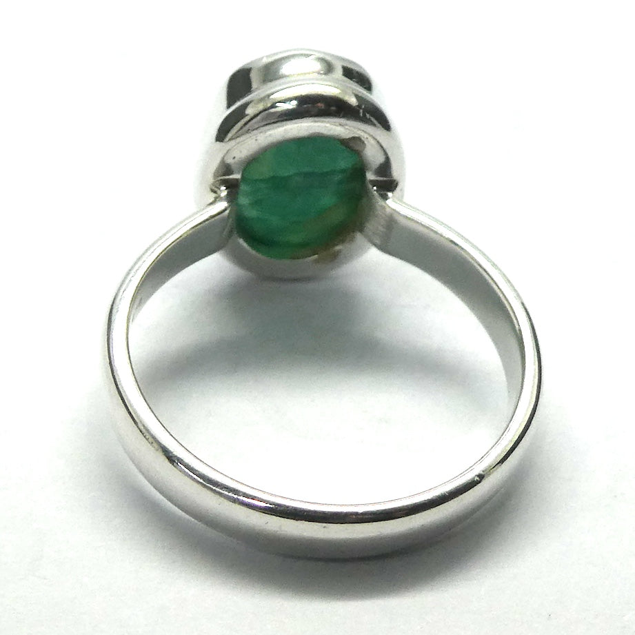 Matrix Emerald Ring | Good Colour and Consistency but only a little translucency|  | 925 Sterling Silver | Creative Joy | Wisdom of the Heart | US Ring Size 8 | AUS Ring Size P1/2 | Genuine gems from Crystal Heart Melbourne Australia since 1986