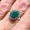 Matrix Emerald Ring | Good Colour and Consistency but only a little translucency|  | 925 Sterling Silver | Creative Joy | Wisdom of the Heart | US Ring Size 8 | AUS Ring Size P1/2 | Genuine gems from Crystal Heart Melbourne Australia since 1986