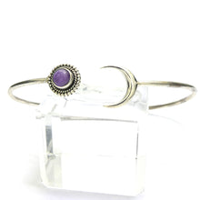 Load image into Gallery viewer, Amethyst Cuff Bracelet | 925 Sterling Silver | Round Faceted Amethyst | Silver Moon | Genuine Gemstones from Crystal Heart Melbourne Australia since 1986