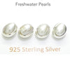 Freshwater Pearl Stud Earrings | Ringed Ovals | 925 Sterling Silver | Substantial Bezel Setting | Genuine Gems from Crystal Heart Melbourne Australia since 1986
