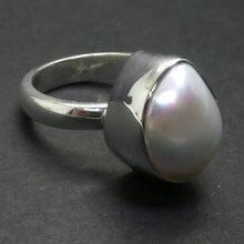 Load image into Gallery viewer, Freshwater Pearl Ring | Freeform | 925 Sterling Silver | Substantial Open Bezel Setting | Adjustable Size | Genuine Gems from Crystal Heart Melbourne Australia since 1986
