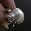 Freshwater Pearl Ring | Freeform | 925 Sterling Silver | Substantial Open Bezel Setting | Adjustable Size | Genuine Gems from Crystal Heart Melbourne Australia since 1986
