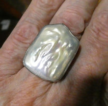 Load image into Gallery viewer, Baroque Pearl Ring | Large Natural Freshwater Freeform | 925 Sterling Silver | Substantial Open Bezel Setting | US Size 9 | Genuine Gems from Crystal Heart Melbourne Australia since 1986
