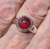 Pink Rubellite Tourmaline Ring | Round Domed Cabochon | 925 Sterling | Bezel Set | US Size 8 | AUS Size P1/2 | Problem solving through insight | Self Empowerment | Loving and passionate | Genuine Gems from Crystal Heart Australia since 1986