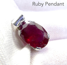 Load image into Gallery viewer, Ruby Pendant | Faceted Oval | Good transparency | Strong Red | Kanchanaburi | Thailand | 925 Sterling Silver | strong Claws | Open Back | Genuine Gems from Crystal Heart Melbourne Australia  since 1986