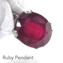 Load image into Gallery viewer, Ruby Pendant | Faceted Oval | Good transparency | Strong Red | Kanchanaburi | Thailand | 925 Sterling Silver | strong Claws | Open Back | Genuine Gems from Crystal Heart Melbourne Australia  since 1986