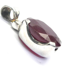 Load image into Gallery viewer, Ruby Pendant | Faceted Oval | Good transparency | Strong Red | Kanchanaburi | Thailand | 925 Sterling Silver | strong Claws | Open Back | Genuine Gems from Crystal Heart Melbourne Australia  since 1986