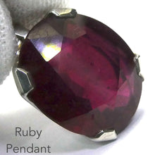 Load image into Gallery viewer, Ruby Pendant | Faceted Oval | Good transparency | Strong Red | Kanchanaburi | Thailand | 925 Sterling Silver | strong Claws | Open Back | Genuine Gems from Crystal Heart Melbourne Australia  since 1986