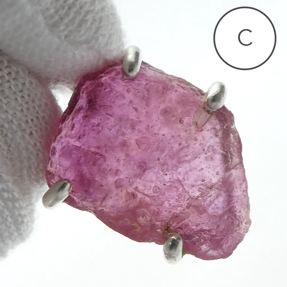 Ruby Ring | Raw Nugget | 925 Sterling Silver  | Open Back | Good translucence and Colour | Lion Heart | Genuine Gems from Crystal Heart Melbourne Australia since 1986