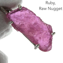 Load image into Gallery viewer, Ruby Pendant | Raw Nugget | 925 Sterling Silver  | Open Back | Good translucence and Colour | Lion Heart | Genuine Gems from Crystal Heart Melbourne Australia since 1986