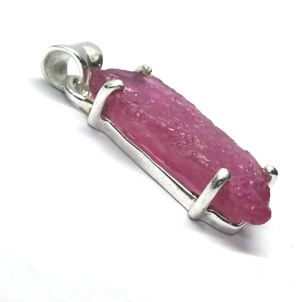 Ruby Pendant | Raw Nugget | 925 Sterling Silver  | Open Back | Good translucence and Colour | Lion Heart | Genuine Gems from Crystal Heart Melbourne Australia since 1986