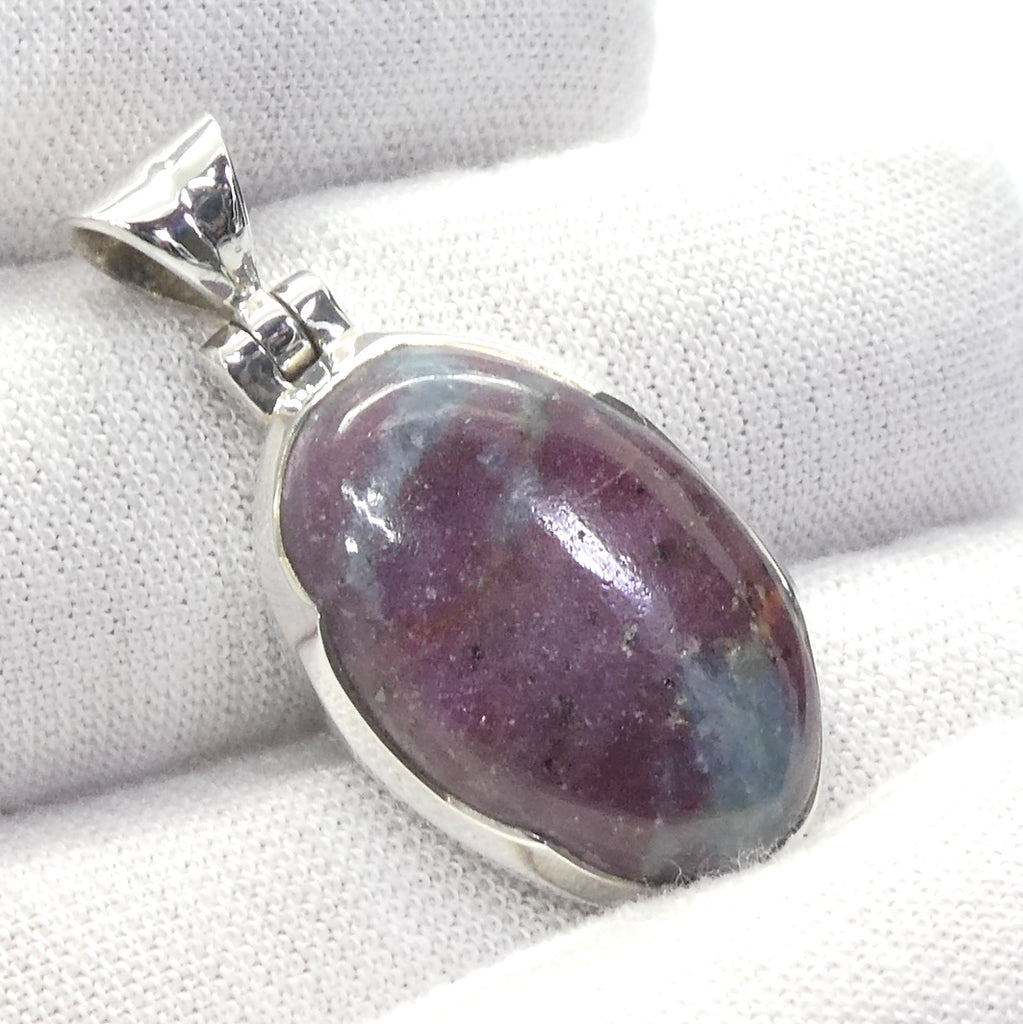 Ruby Pendant | Cabochon | Matrix | 925 Sterling Silver  | Simple strong Bezel Setting | Lion Heart | Genuine Gems from Crystal Heart Melbourne Australia since 1986