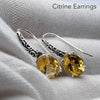 Citrine Earrings | Faceted Ovals | 925 Sterling Silver | Antique Engraved Setting | Aries | Leo | Gemini | Libra | Genuine Gems from Crystal Heart Australia since 1986