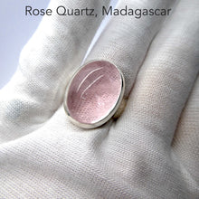 Load image into Gallery viewer, Rose Quartz Gemstone Ring | Large Cabochon Oval | Madagascar Material | 925 Sterling Silver | US Size 7.75 | AUS Size P | Star Stone Taurus Libra  | Genuine Gemstones from Crystal Heart Melbourne since 1986 