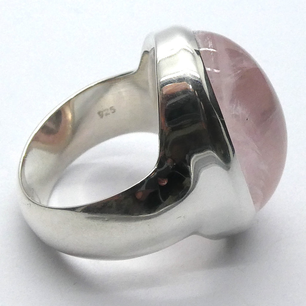 Rose Quartz Gemstone Ring | Large Cabochon Oval | Madagascar Material | 925 Sterling Silver | US Size 7.75 | AUS Size P | Star Stone Taurus Libra  | Genuine Gemstones from Crystal Heart Melbourne since 1986 