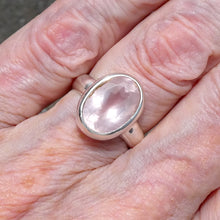 Load image into Gallery viewer, Rose Quartz Gemstone Ring | Faceted Oval | Madagascar Material | 925 Sterling Silver | US Size 7.5 | AUS Size O1/2 | Star Stone Taurus Libra  | Genuine Gemstones from Crystal Heart Melbourne since 1986 