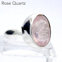 Load image into Gallery viewer, Rose Quartz Gemstone Ring | Faceted Oval | Madagascar Material | 925 Sterling Silver | US Size 7.75 | AUS Size P | Star Stone Taurus Libra  | Genuine Gemstones from Crystal Heart Melbourne since 1986 