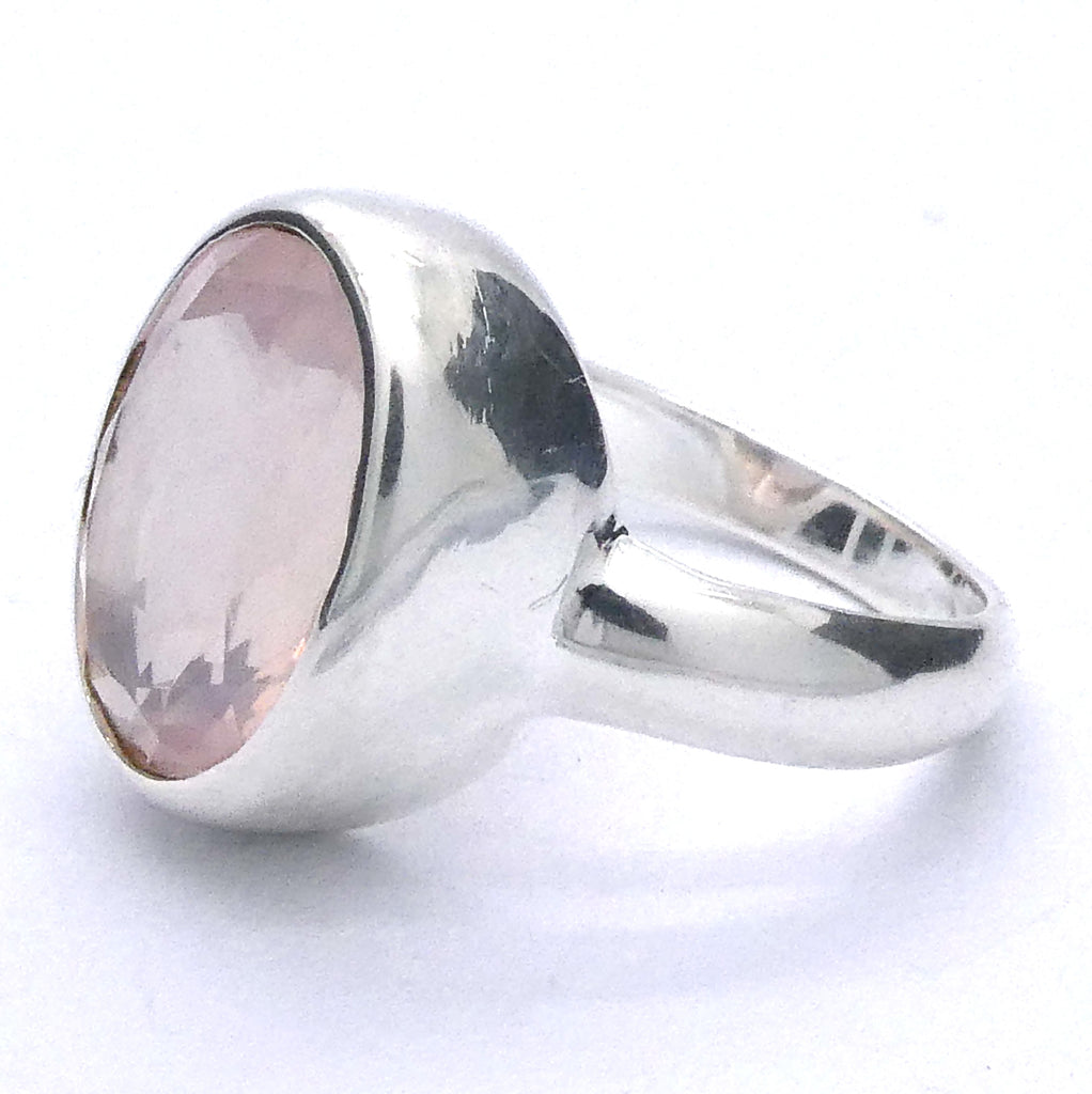 Rose Quartz Gemstone Ring | Faceted Oval | Madagascar Material | 925 Sterling Silver | US Size 7.75 | AUS Size P | Star Stone Taurus Libra  | Genuine Gemstones from Crystal Heart Melbourne since 1986 