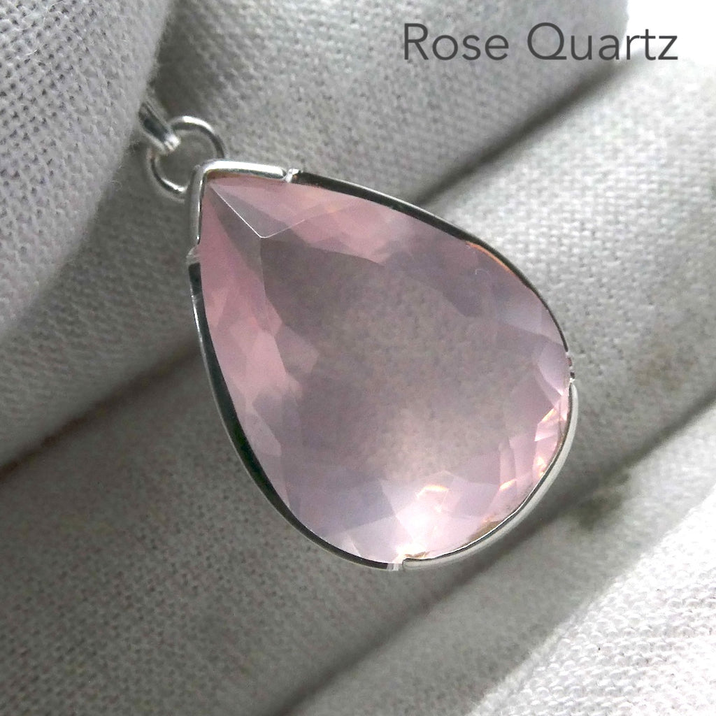 Rose Quartz Gemstone Pendant | Cabochon Teardroip | Very Clear Flawless  Madagascar Material | 925 Sterling Silver | Star Stone Taurus Libra  | Genuine Gemstones from Crystal Heart Melbourne since 1986 