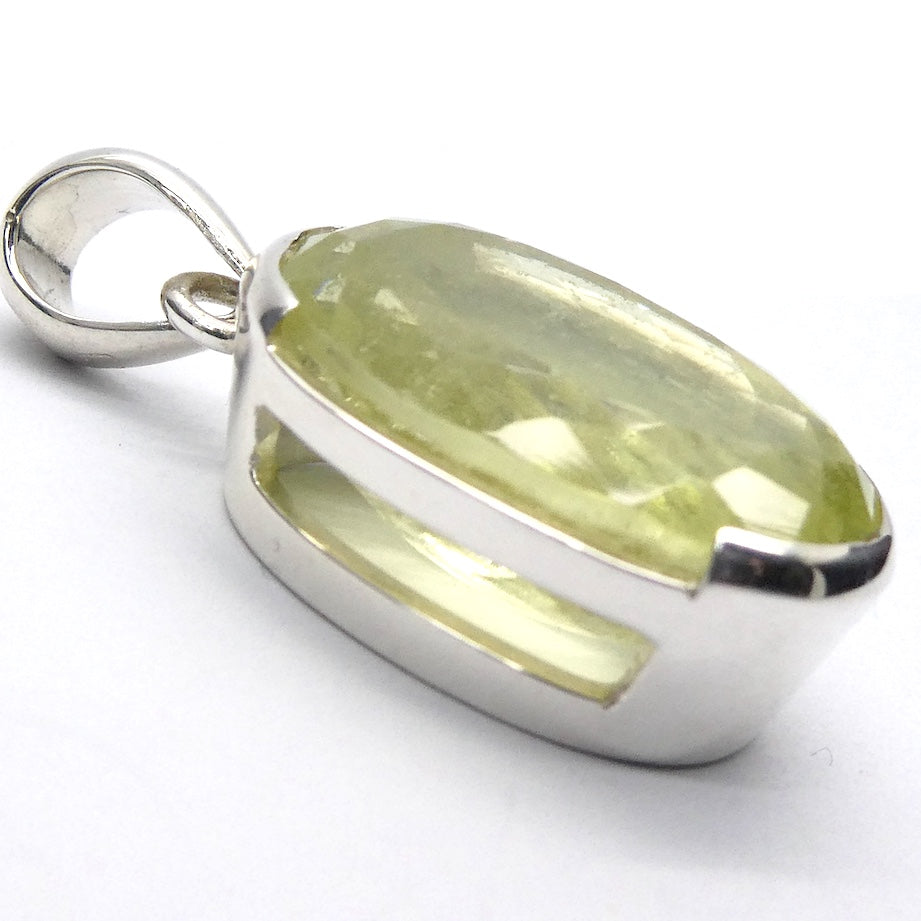 Heliodor Pendant  |Yellow Golden Beryl Faceted | Faceted Oval | Quality Bezel setting | 925 Sterling Silver | Energise Vitalize Healthy Male Energy | Healing Generosity Achievement | Leo Stone | Genuine Gems from Crystal Heart Melbourne Australia since 1986