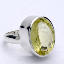 Load image into Gallery viewer, Heliodor Ring  | Yellow Golden Beryl Faceted | Faceted Oval | Quality Bezel setting | 925 Sterling Silver | US 8.75 | AUS EU size R | Energise Vitalize Healthy Male Energy | Healing Generosity Achievement | Leo Stone | Genuine Gems from Crystal Heart Melbourne Australia since 1986