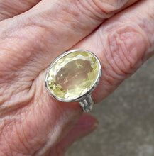 Load image into Gallery viewer, Heliodor Ring  | Yellow Golden Beryl Faceted | Faceted Oval | Quality Bezel setting | 925 Sterling Silver | US 8.75 | AUS EU size R | Energise Vitalize Healthy Male Energy | Healing Generosity Achievement | Leo Stone | Genuine Gems from Crystal Heart Melbourne Australia since 1986