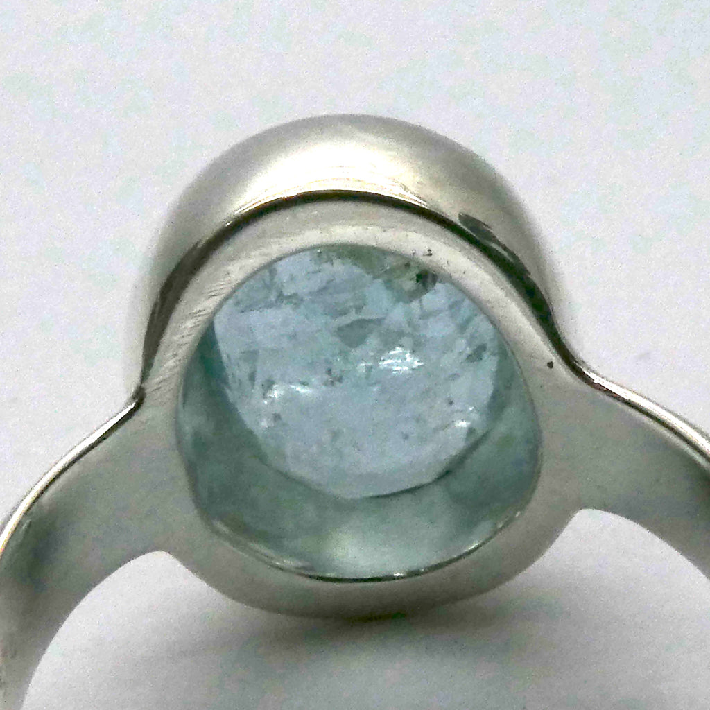 Aquamarine Ring | Faceted Oval | Fine 925 Sterling Silver | US Size 8.75 | AUS Size R | Genuine Gems from Crystal Heart Melbourne Australia since 1986