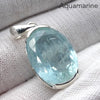 Aquamarine Gemstone Pendant | Large Faceted Oval | Nice Blue and Transparency with inclusions | 925 Sterling Silver | Bezel Set | Open Back | Peaceful emotional guidance and integration | Flow through obstacles | Aries | Gemini | scorpio | Genuine Gemstones from Crystal Heart Melbourne Australia since 1986
