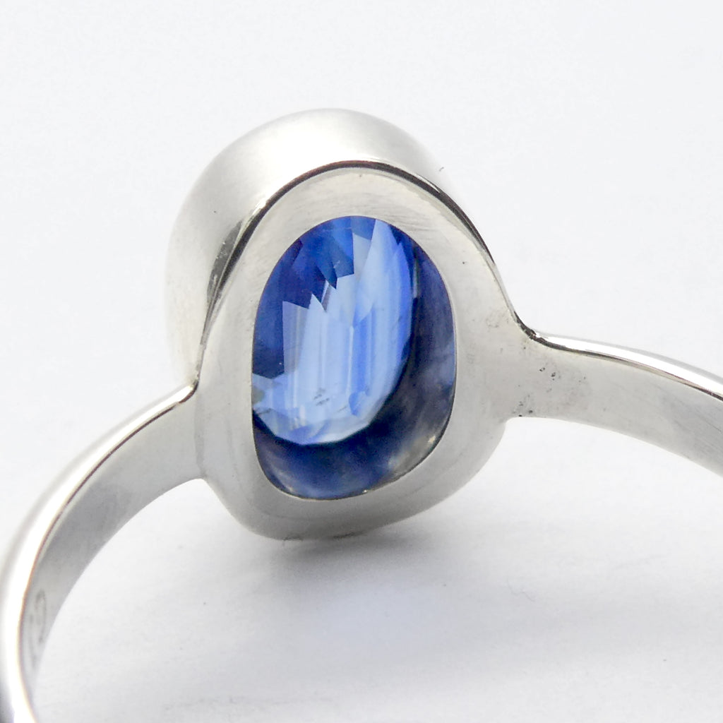 Blue Kyanite Ring | Sapphire Blue | Faceted Oval | 925 Sterling Silver | US Size 7.5 | AUS Size  O1/2 | Block Negativity | Uplift and protect the Heart | Creative Visualisation |Taurus Libra Aries Gemstone | Genuine Gems from Crystal Heart Melbourne Australia since 1986