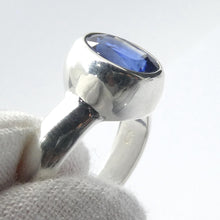 Load image into Gallery viewer, Blue Kyanite Ring | Sapphire Blue | Faceted Oval | 925 Sterling Silver | US Size 7.5 | AUS Size  O1/2 | Block Negativity | Uplift and protect the Heart | Creative Visualisation |Taurus Libra Aries Gemstone | Genuine Gems from Crystal Heart Melbourne Australia since 1986