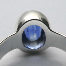 Load image into Gallery viewer, Blue Kyanite Ring | Sapphire Blue | Faceted Oval | 925 Sterling Silver | US Size 8 | AUS Size  P1/2 | Block Negativity | Uplift and protect the Heart | Creative Visualisation |Taurus Libra Aries Gemstone | Genuine Gems from Crystal Heart Melbourne Australia since 1986