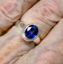 Load image into Gallery viewer, Blue Kyanite Ring | Sapphire Blue | Faceted Oval | 925 Sterling Silver | US Size 7.5 | AUS Size  O1/2 | Block Negativity | Uplift and protect the Heart | Creative Visualisation |Taurus Libra Aries Gemstone | Genuine Gems from Crystal Heart Melbourne Australia since 1986