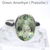 Green Amethyst Prasiolite Ring | Faceted Oval | 925 Sterling Silver | US Size 9.25 | AUS Size S  | Genuine Gems from Crystal Heart Melbourne Australia since 1986