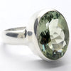 Green Amethyst Prasiolite Ring | Faceted Oval | 925 Sterling Silver | US Size 9.25 | AUS Size S  | Genuine Gems from Crystal Heart Melbourne Australia since 1986