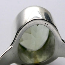 Load image into Gallery viewer, Green Amethyst Prasiolite Ring | Faceted Oval | 925 Sterling Silver | US Size 9.25 | AUS Size S  | Genuine Gems from Crystal Heart Melbourne Australia since 1986