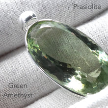 Load image into Gallery viewer, Green Amethyst Prasiolite Pendant | Large Faceted Oval | 925 Sterling Silver | Gentle Heart Healer  | Virgo | Capricorn | Genuine Gems from Crystal Heart Melbourne Australia since 1986