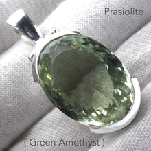 Load image into Gallery viewer, Green Amethyst Pendant, Large Faceted Oval, 925 Sterling Silver, g1