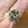 Green Amethyst Prasiolite Ring | Faceted Oval | 925 Sterling Silver | US Size 9.25 | AUS Size S  | Genuine Gems from Crystal Heart Melbourne Australia since 1986