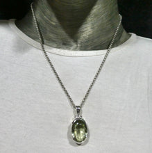 Load image into Gallery viewer, Green Amethyst Pendant, Large Faceted Oval, 925 Sterling Silver, g1