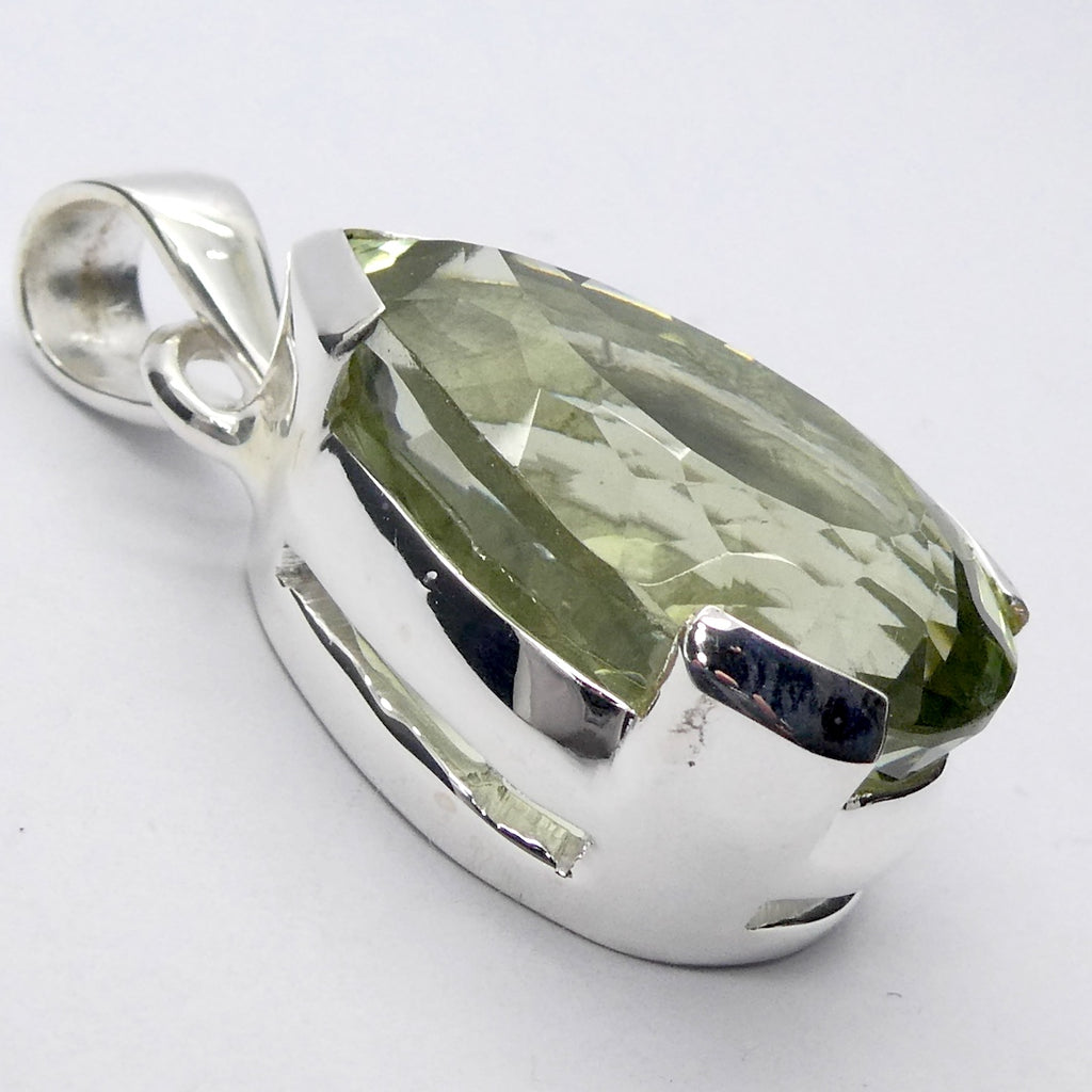 Green Amethyst Prasiolite Pendant | Faceted Teardrop | 925 Sterling Silver | Gentle Heart Healer  | Virgo | Capricorn | Genuine Gems from Crystal Heart Melbourne Australia since 1986