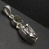 Moldavite over Nickel Iron Meteorite Pendant | Campo de Cielo | Chechia | Natural Freeform Shapes | 925 Sterling Silver | Travel, Safety, Rugged Strength | Silent  Space | Universal to Earth connected Meditation | Genuine Gems from Crystal Heart Australia since 1986