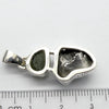 Moldavite over Nickel Iron Meteorite Pendant | Campo de Cielo | Chechia | Natural Freeform Shapes | 925 Sterling Silver | Travel, Safety, Rugged Strength | Silent  Space | Universal to Earth connected Meditation | Genuine Gems from Crystal Heart Australia since 1986