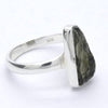 Raw Natural Moldavite Ring | 925 Sterling Silver | Bezel Set | Open back | US Size 5.75 | Aus Size L | Green Obsidian | Chechya | Intense Personal Heart Transformation | Scorpio Stone | Genuine Gems from Crystal Heart Melbourne Australia since 1986