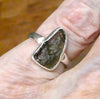 Raw Natural Moldavite Ring | 925 Sterling Silver | Bezel Set | Open back | US Size 5.75 | Aus Size L | Green Obsidian | Chechya | Intense Personal Heart Transformation | Scorpio Stone | Genuine Gems from Crystal Heart Melbourne Australia since 1986