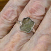 Raw Natural Moldavite Ring | 925 Sterling Silver | Bezel Set | Open back | US Size 7.75 | Aus Size P | Green Obsidian | Chechya | Intense Personal Heart Transformation | Scorpio Stone | Genuine Gems from Crystal Heart Melbourne Australia since 1986