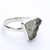 Raw Natural Moldavite Ring | 925 Sterling Silver | Bezel Set | Open back | US Size 8.5 | Aus Size Q1/2 | Green Obsidian | Chechya | Intense Personal Heart Transformation | Scorpio Stone | Genuine Gems from Crystal Heart Melbourne Australia since 1986