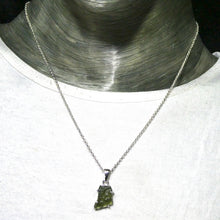 Load image into Gallery viewer, Moldavite Pendant | Raw Natural Moldavite Nugget | 925 Sterling Silver Bezel Setting | Open Back | Natural Green Obsidian | Chechya | Intense Personal Heart Transformation | Scorpio Stone | Genuine Gems from Crystal Heart Melbourne Australia since 1986