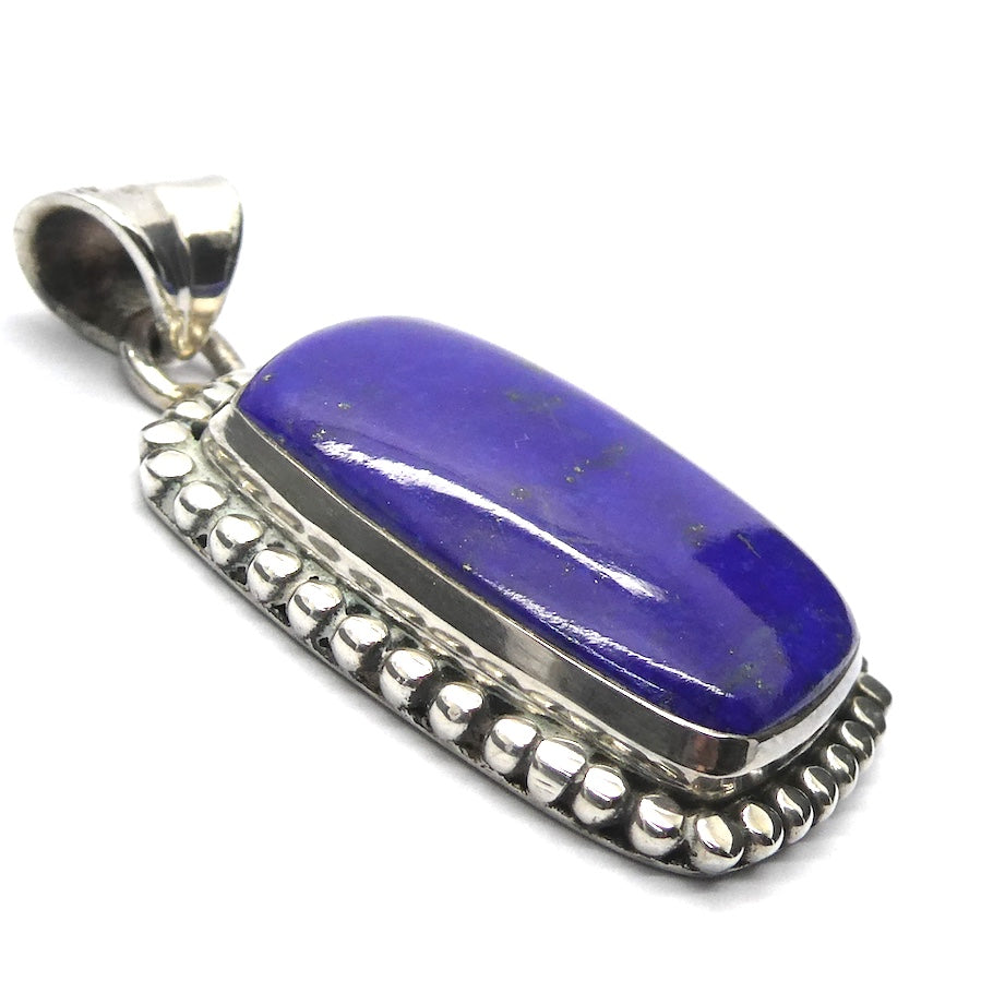 Lapis Lazuli Pendant, Oblong Cabochon, 925 Sterling Silver, g1