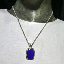 Load image into Gallery viewer, Lapis Lazuli Pendant, Oblong Cabochon, 925 Sterling Silver, g1