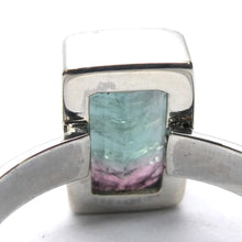 Load image into Gallery viewer, Blue Watermelon Tourmaline Ring | Oblong Facet | Indicolite | Rubellite  | 925 Sterling Silver Band | US Size 8.5 | AUS Size Q1/2 | Star Stone Virgo Gemini Libra Taurus | Genuine Gems from Crystal Heart Melbourne Australia since 1986